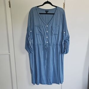 Blue Button-Down Dress